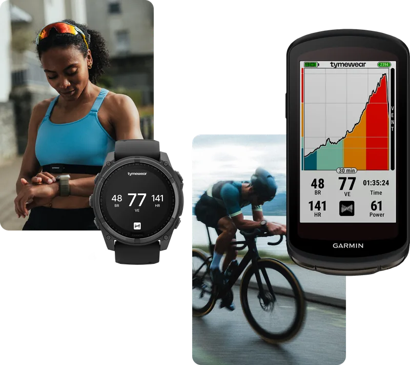 Dane z Tymewear na zegarku i liczniku rowerowym Garmin